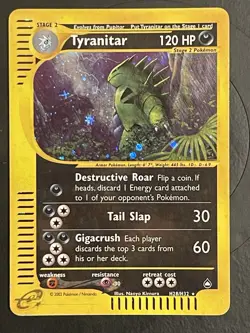 Tyranitar Holo H28/H32 Aquapolis Moderately Played (MP) - Image 1
