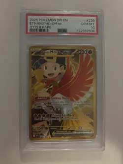 Pokemon TCG Ethan's Ho-Oh EX Gold PSA10 - Image 1