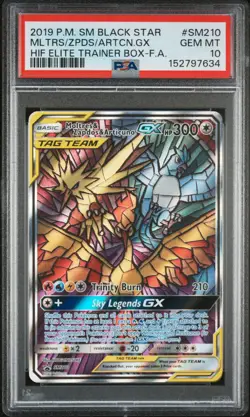 PSA GEM MT 10 - Mltrs/Zpds/Artcn.Gx SM210 Pokemon Sm Black Star Promo - Image 1