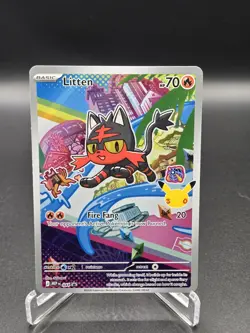 Pokemon TCG Litten 044 Mega Evolutions Black Star Promo Near Mint Condition - Image 1