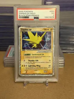 2005 POKEMON BLACK STAR PROMOS #033 ZAPDOS EX-HOLO PSA 3 - Image 1