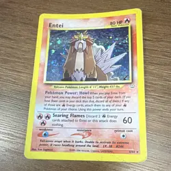 Pokemon TCG Entei 06/64 Neo Revelation Holo Rare Unlimited English 2000 80HP - Image 1