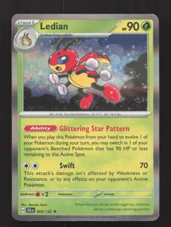 Ledian 3/142 Rare Stellar Crown Pokemon Holo Near Mint - Image 1