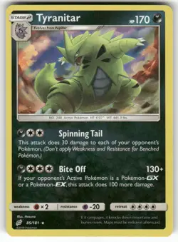 Tyranitar 85/181 Holo Rare Team Up Pokemon Near Mint - Image 1