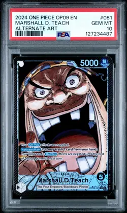PSA 10 - Marshall D. Teach 081 ALT ART One Piece Op09-Emperors In The New World - Image 1