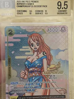 2025 One Piece Promos #OP06101 O-Nami Championships 25-26 Event Pack BGS 9.5 - Image 3