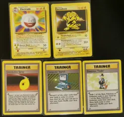 Pokemon Vintage Non Holo Rare Bundle Base/Jungle Electabuzz Electrode Trainer NM - Image 1