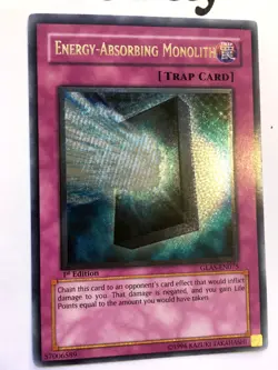 YUGIOH - ENERGY-ABSORBING MONOLITH - 1ST ED - GLAS-EN075 - ULTIMATE RARE - NM N2 - Image 2