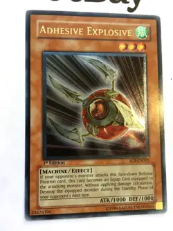 YUGIOH - ADHESIVE EXPLOSIVE - 1ST ED - SOI-EN011 - ULTIMATE RARE - EXCELLENT - Image 2