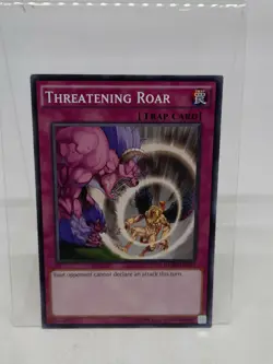 THREATENING ROAR TRAP CARD UNLIMITED DEM2-EN019 COMMON YUGIOH NM UNPLAYED X1 - Image 1