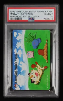 PSA 10 Pokemon Phone Card Meowth & Friends Japanese Pokemon Center Osaka 1998 - Image 1