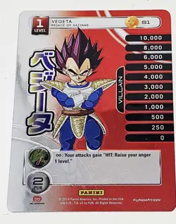 4 Dragon Ball Z TCG Panini Vegeta Starter Personality Hi Tech FOIL Card S1-S4 - Image 2