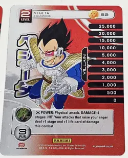 4 Dragon Ball Z TCG Panini Vegeta Starter Personality Hi Tech FOIL Card S1-S4 - Image 3