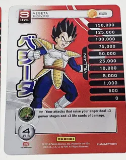 4 Dragon Ball Z TCG Panini Vegeta Starter Personality Hi Tech FOIL Card S1-S4 - Image 4