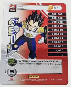 4 Dragon Ball Z TCG Panini Vegeta Starter Personality Hi Tech FOIL Card S1-S4 - Image 5