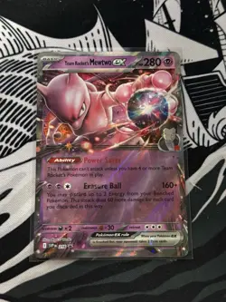 Pokemon TCG Team Rockets Mewtwo EX 216 Scarlet and Violet Promo Card Near Mint - Image 1