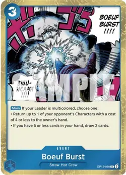 Boeuf Burst OP12-060 Rare Foil Legacy of the Master Near Mint One Piece TCG Card - Image 1
