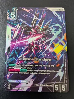 Gundam Card Game Justice Gundam GD01-066 LR+ Alt Art NM - Image 1