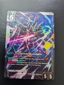 Gundam Card Game Justice Gundam GD01-066 LR+ Alt Art NM - Image 4