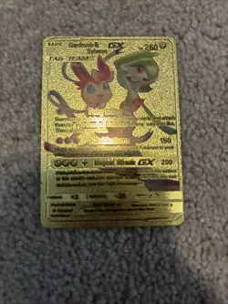 Gardevoir & Sylveon GX 130/234 HP260 TAG TEAM Pokemon Gold Foil Fan Art Card - Image 1