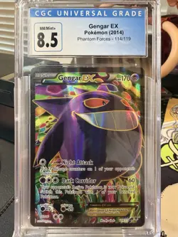 Pokemon Gengar EX Full Art Holo Ultra Rare XY Phantom Forces 114/119 CGC 8.5 - Image 1