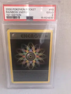 PSA 2 Pokemon WOTC 2000 1st Edition Team Rocket Rainbow Energy GOOD 80/82 - Image 1