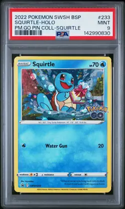 2022 POKEMON SWSH BLACK STAR PROMO #233 SQUIRTLE-HOLO PSA 9 - Image 1