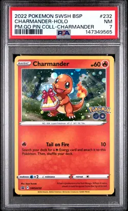 2022 POKEMON SWSH BLACK STAR PROMO #232 CHARMANDER-HOLO PSA 7 - Image 1