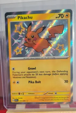 Pikachu 131/091 SV: Paldean Fates Shiny Holo Rare Pokemon TCG Card - Image 1