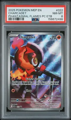 2025 POKEMON MEP EN-ME BLACK STAR PROMO #022 CHARCADET PSA 8 - Image 1