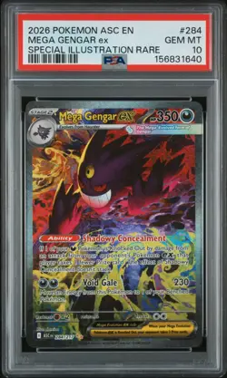 2026 POKEMON ASC EN-ASCENDED HEROES #284 MEGA GENGAR EX PSA 10 - Image 1