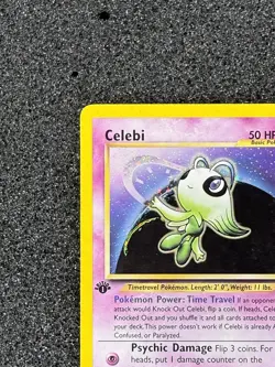 Pokemon TCG Celebi Holo Rare 03/64 Neo Revelation EN 1st Edition 50 HP - Image 2