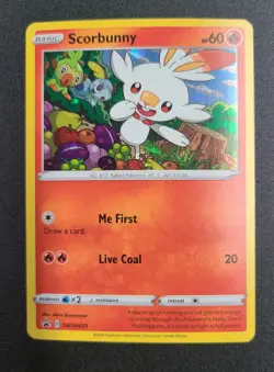 Pokemon TCG Sword & Shield Promo Holo Scorbunny Swsh071 NM - Image 1
