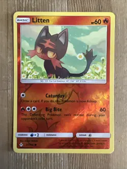 Pokemon TCG Litten Unbroken Bonds 27/214 Reverse Holo Common NM - Image 1