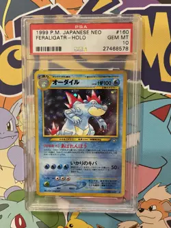 Feraligatr Japanese Neo Gold Silver to a New World Holo #160 PSA 10 - Image 1