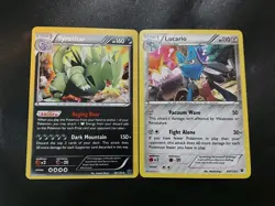 Tyranitar 56/124 & Lucario 63/124 Cosmos Holo Rare Fates Collide Pokemon Set NM - Image 1
