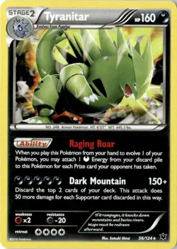TYRANITAR 56/124 COSMOS HOLO FATES COLLIDE POKEMON HOLO NM/M FCO - Image 1