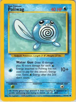 Poliwag – Pokemon TCG Base Set 59/102 Common Read Description MP - Image 1