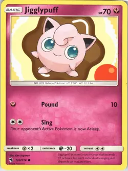 Jigglypuff – Pokemon TCG SM Lost Thunder 133/214 Common MP - Image 1