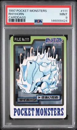 1997 POCKET MONSTERS CARDDASS #111 RHYHORN PSA 9 - Image 1