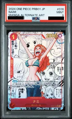 PSA 9 Nami OP01-016 Manga Alt Art One Piece Card Japanese The Best - Image 1