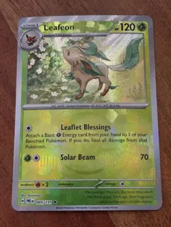 Pokemon TCG Leafeon 005/131 Prismatic Evolutions (Poke Ball Pattern) - Image 1