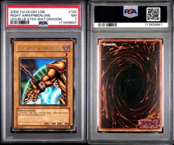 2002 Right Arm of the Forbidden One LOB-122 Unlimited PSA 7 Rare - Image 3