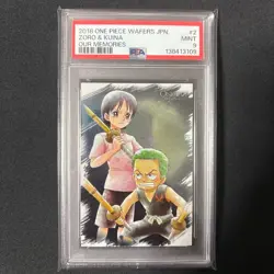 PSA9 One Piece Wafers Card Zoro Kuina - Image 1