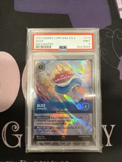 2023 DISNEY LORCANA RISE OF THE FLOODBORN ENCHANTED ALICE - GROWING GIRL PSA 9 - Image 1