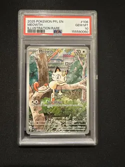 Meowth 106/094 Me02: Phantasmal Flames Holo PSA 10 - Image 1