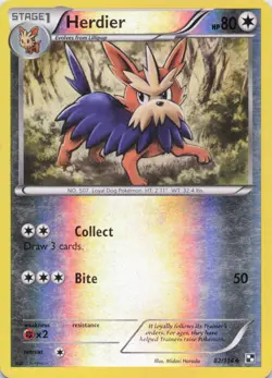 Herdier Uncommon Reverse Holo Black and White 82/114 LP - Image 1