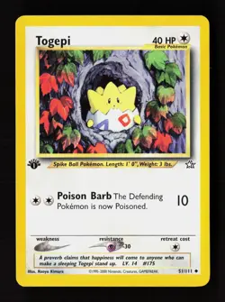 Togepi 51/111 Uncommon Neo Genesis Pokemon 1st Edition Near Mint - Image 1