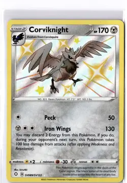 LP/HP - Corviknight SV089/SV122 Shiny Holo Rare Shining Fates: Shiny Vault - Image 1