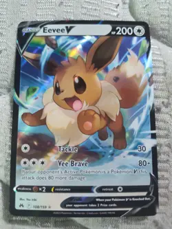 Eevee V Holo Ultra Rare SWSH: Crown Zenith 108/159 NM - Image 1